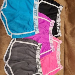 Justice mesh athletic shorts lot of 5